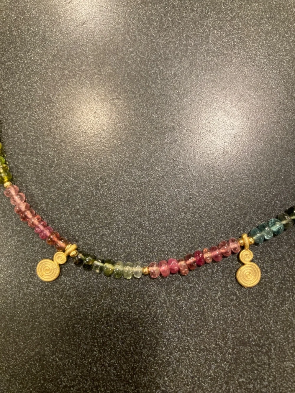 Multi colored genuine tourmaline necklace